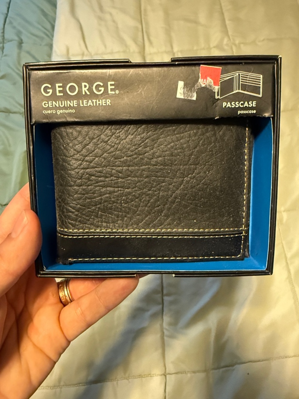 George Black Genuine Leather Men's Passcase Wallet